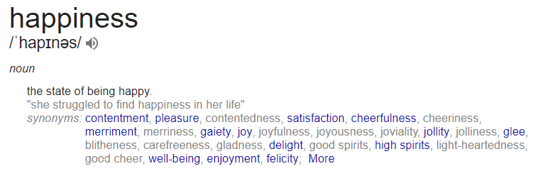 happiness definition google